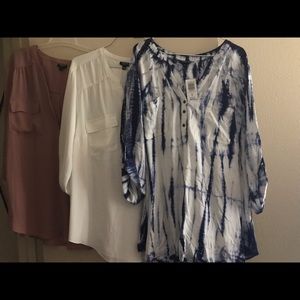 Torrid Harper size 4 shirts white pink tye dye